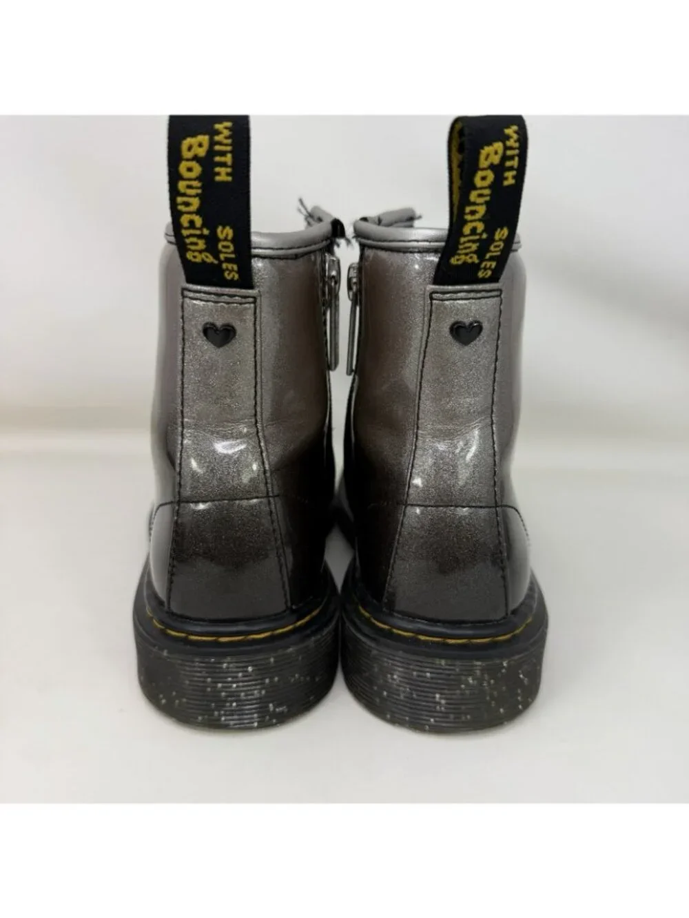 Dr. Martens 1460 Gradient Glitter Patent Leather Boots Black Youth Size 2